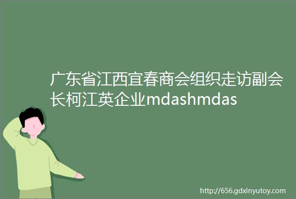 广东省江西宜春商会组织走访副会长柯江英企业mdashmdash佛山市元通胶粘实业有限公司广东恒庆金属建材有限公司